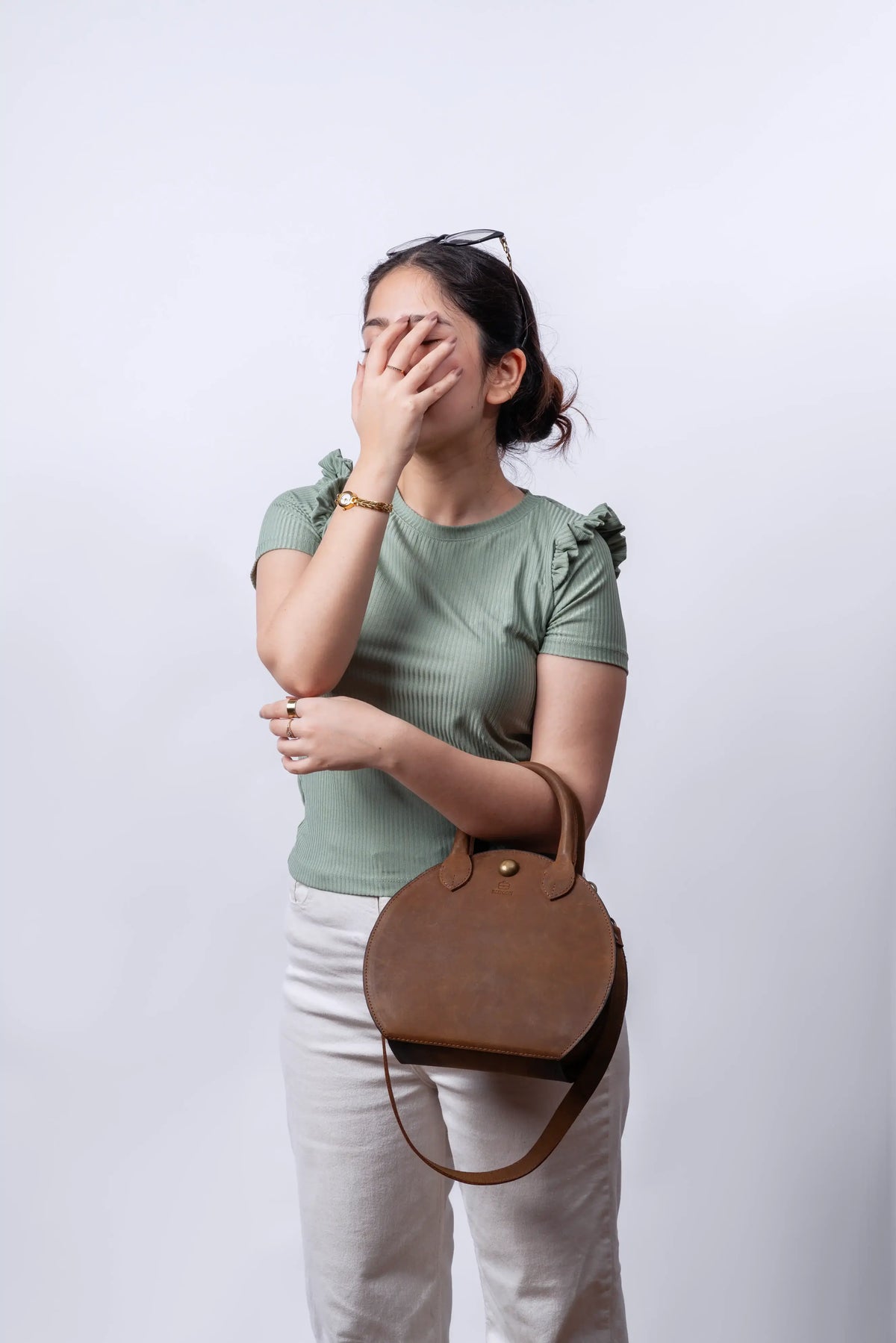 Darko Handcrafted Leather Bag - Polished Brown