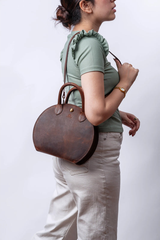 Darko Handcrafted Leather Bag - Dark Brown