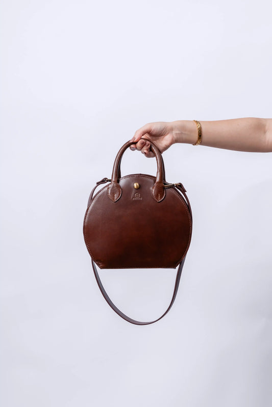 Darko Handcrafted Leather Bag - Polished Brown