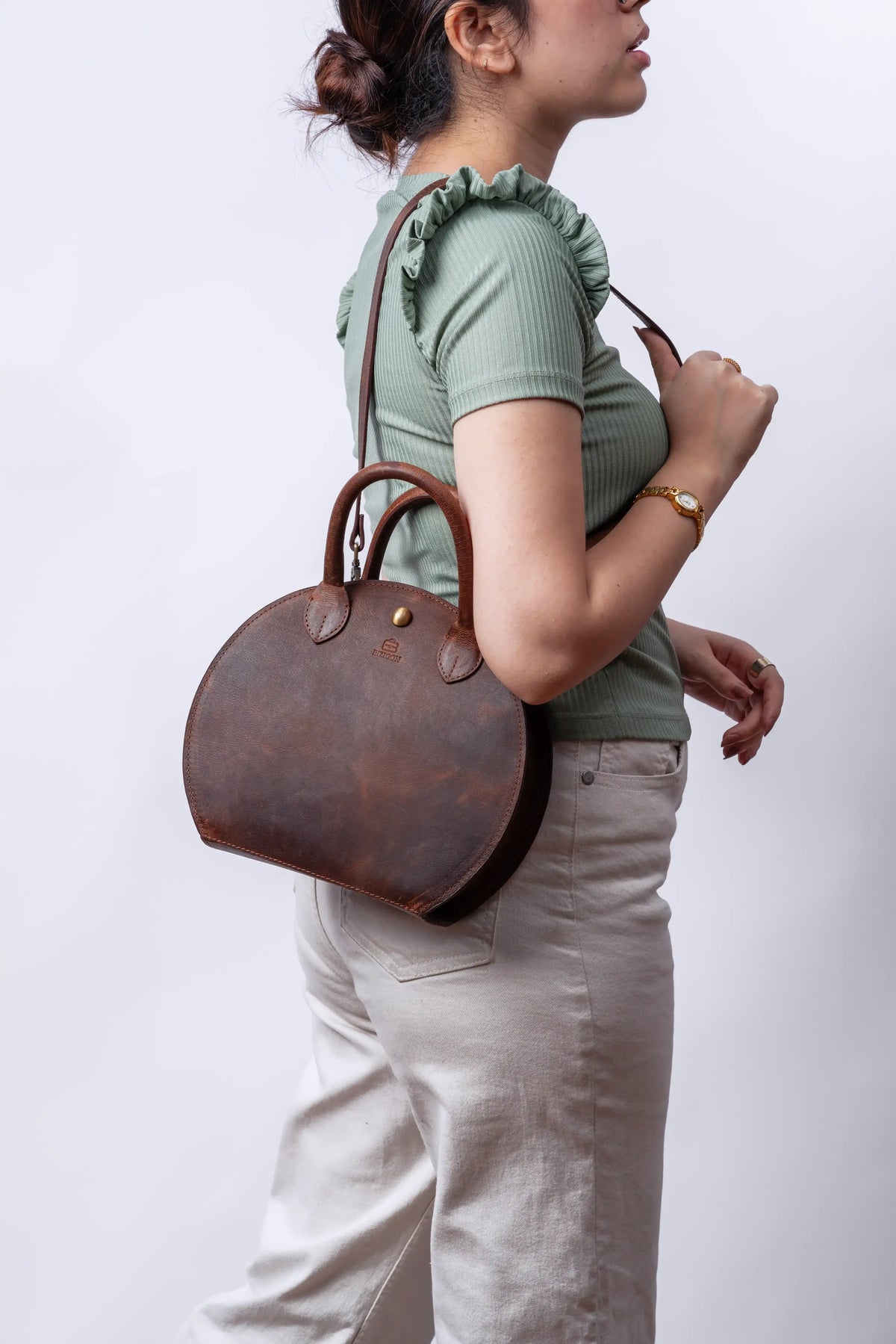Darko Handcrafted Leather Bag - Dark Brown