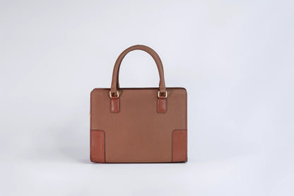 Robust Luxury Leather Handbag - Brown