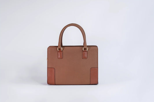 Robust Luxury Leather Handbag - Brown