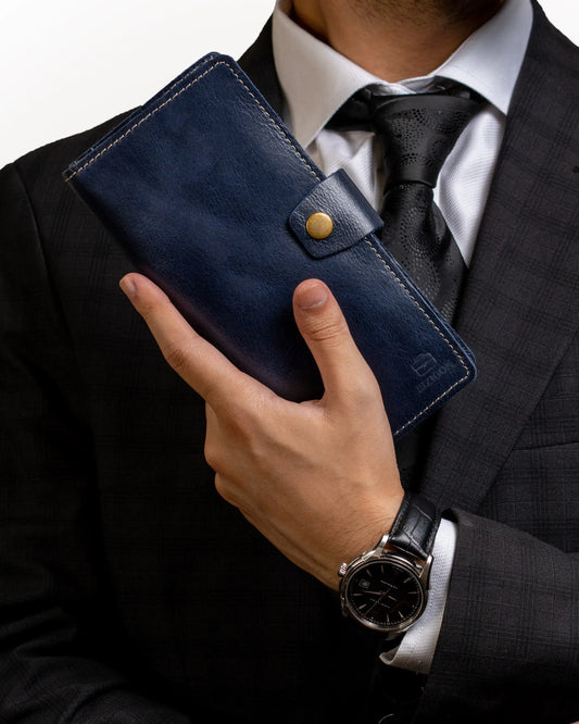 Vostoc Vintage Long Wallet - Dark Blue