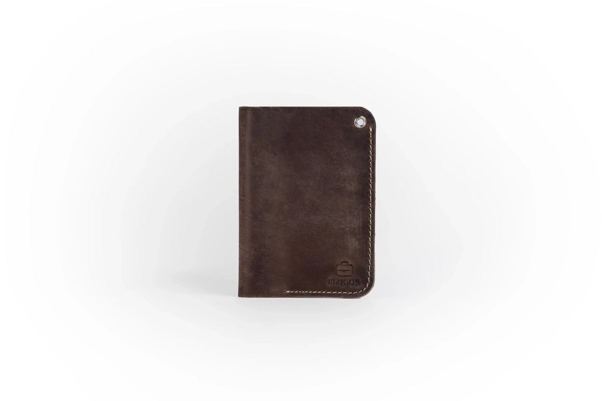Slim Atlantic Vertical Leather Wallet - Finished Maroon