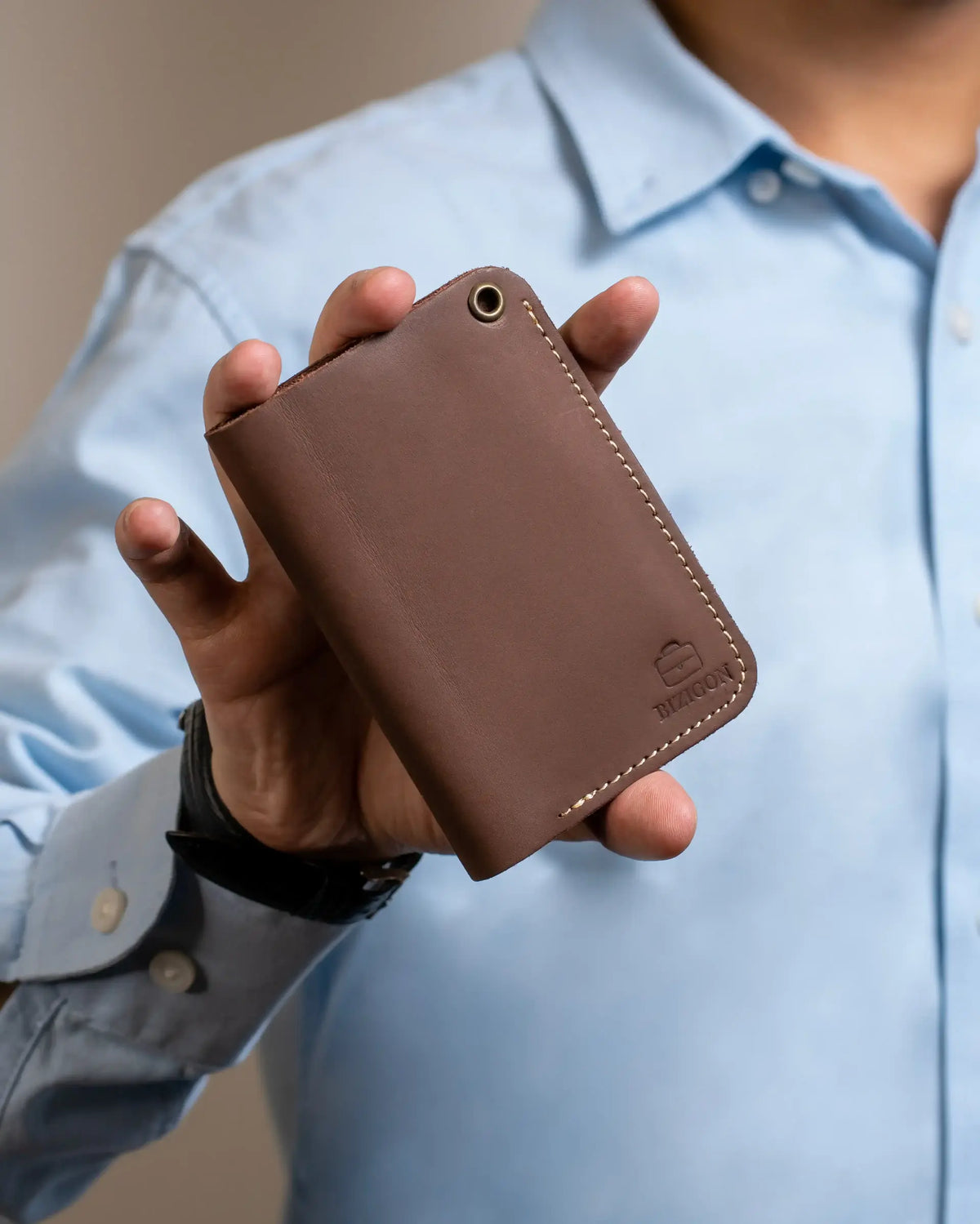 Slim Atlantic Vertical Leather Wallet - Finished Maroon