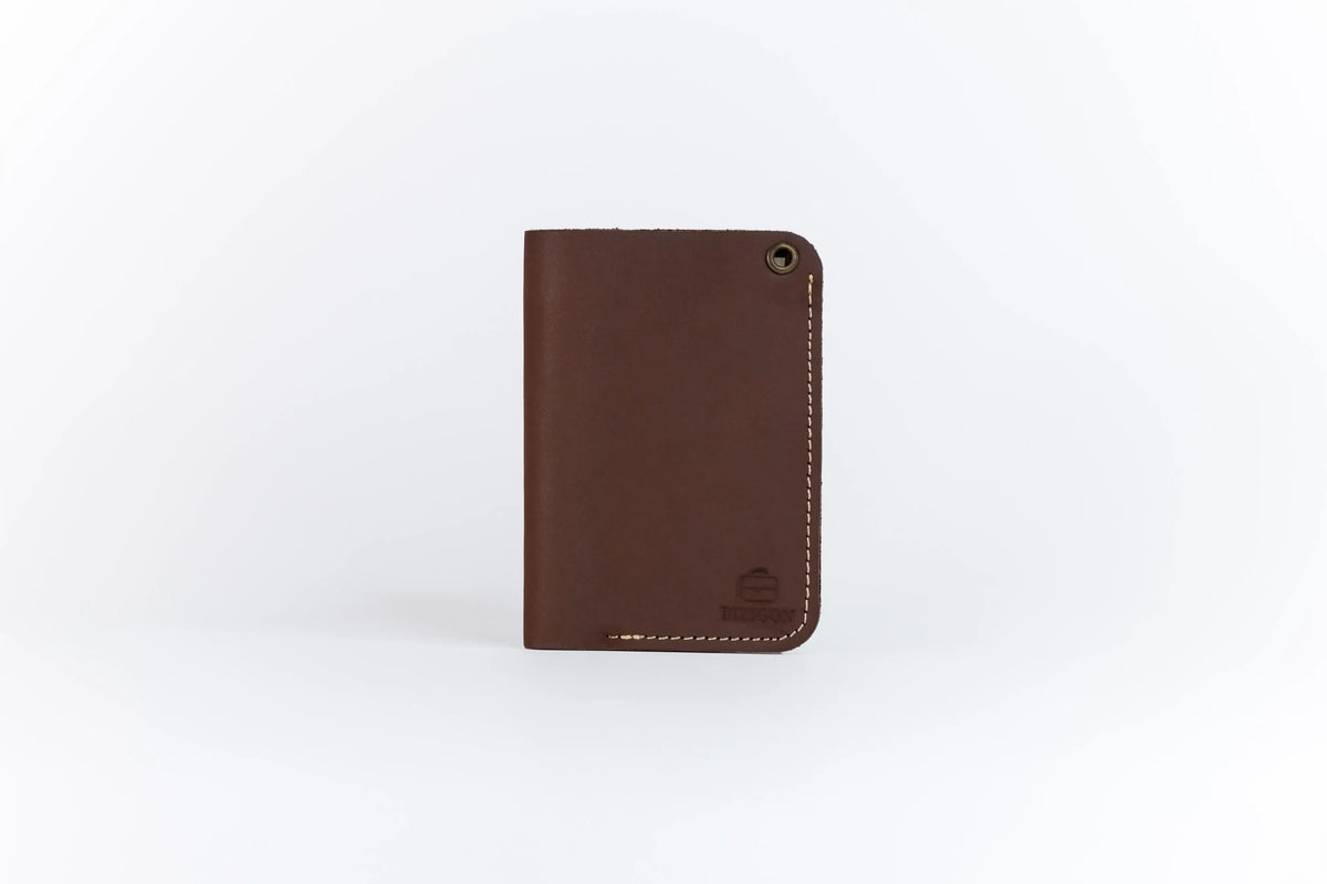 Slim Atlantic Vertical Leather Wallet - Finished Maroon