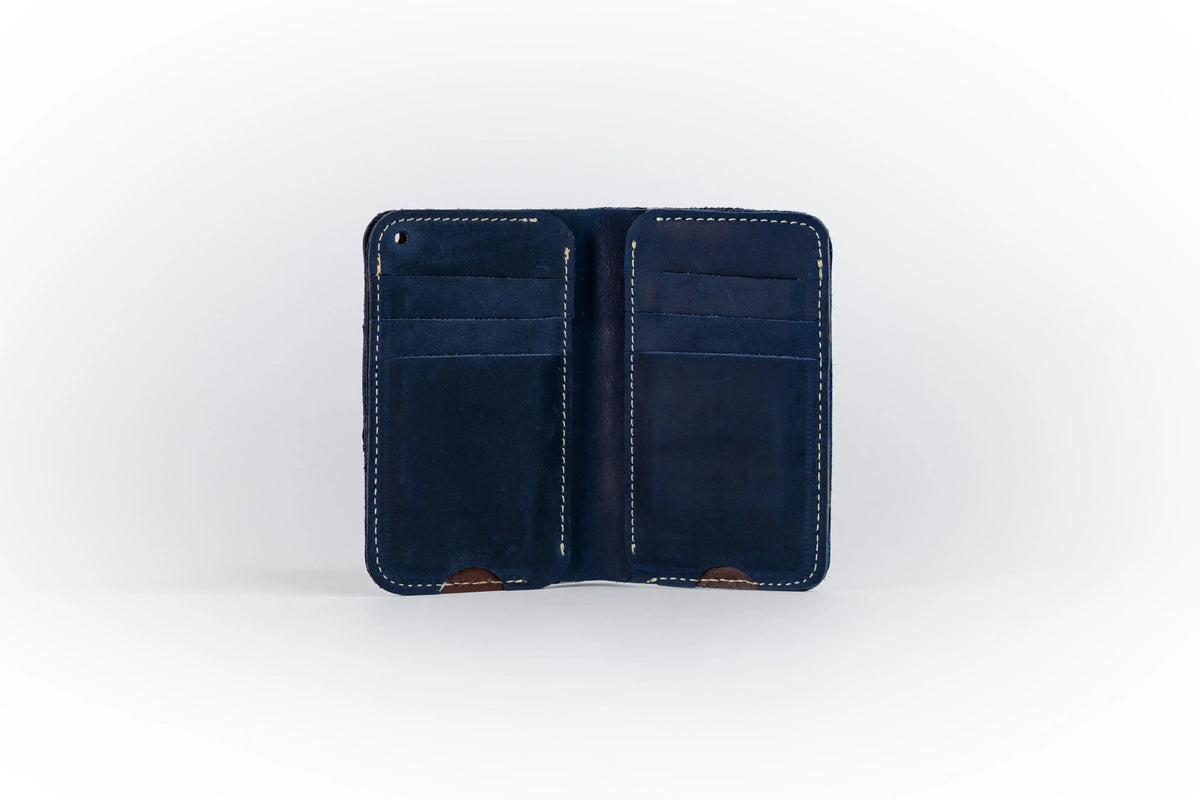 Slim Atlantic Vertical Leather Wallet - Finished Maroon