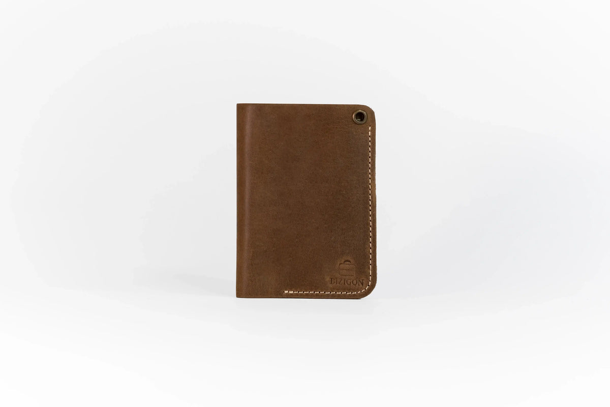 Slim Atlantic Vertical Leather Wallet - Finished Maroon